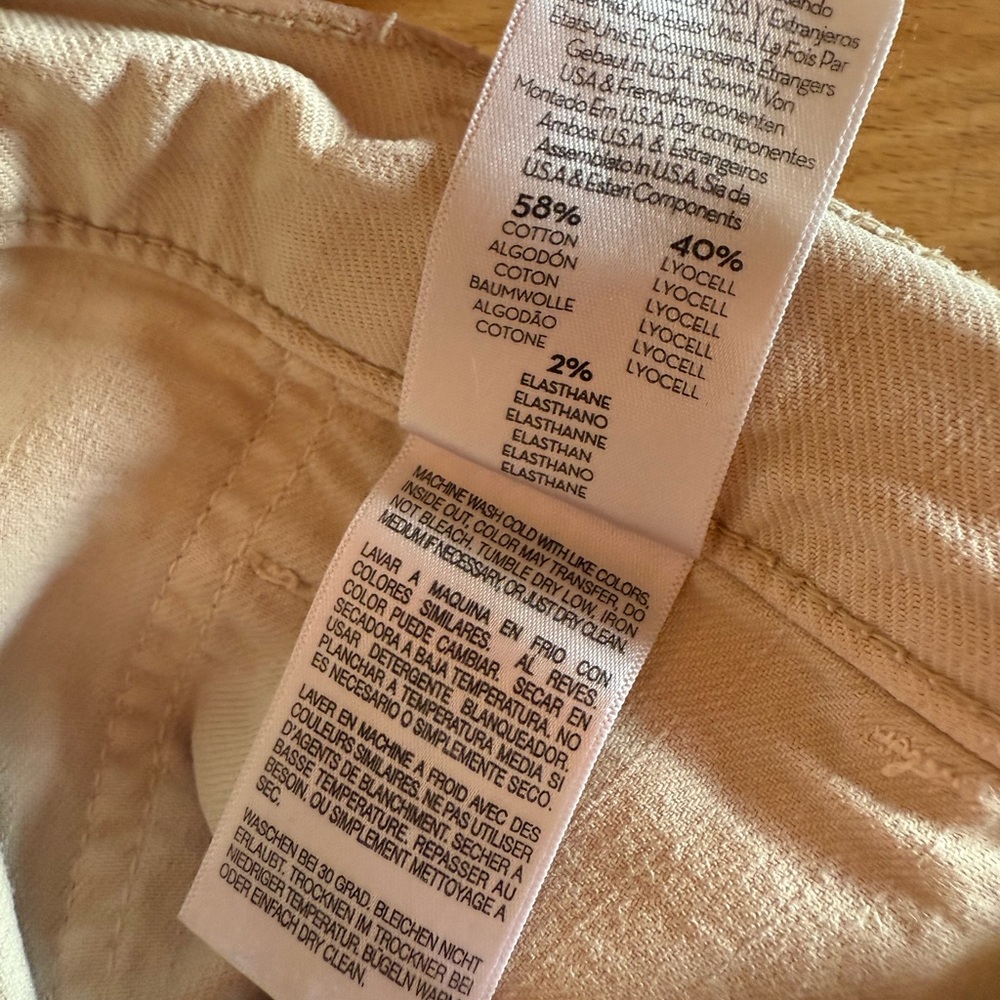 MOTHER Denim The Wrapper Patch Springy Ankle Jeans in Chalk Tapioca - Sz 30 - Picture 8 of 14